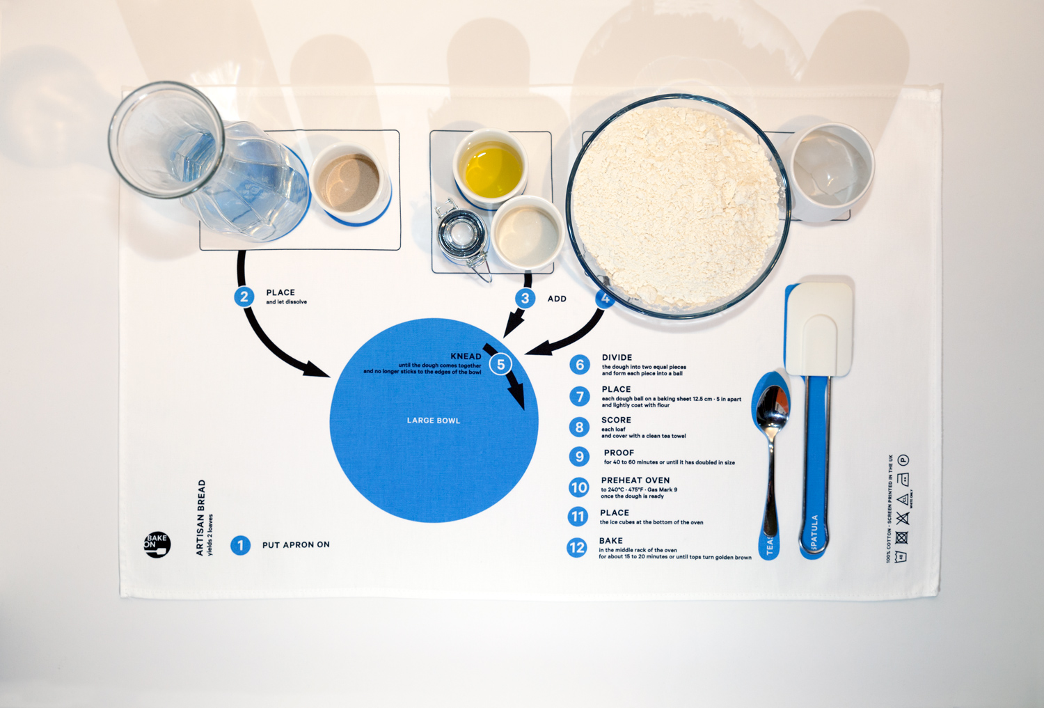 click to see larger version of Artisan Bread towel with ingredients Artisan Bread towel with ingredients