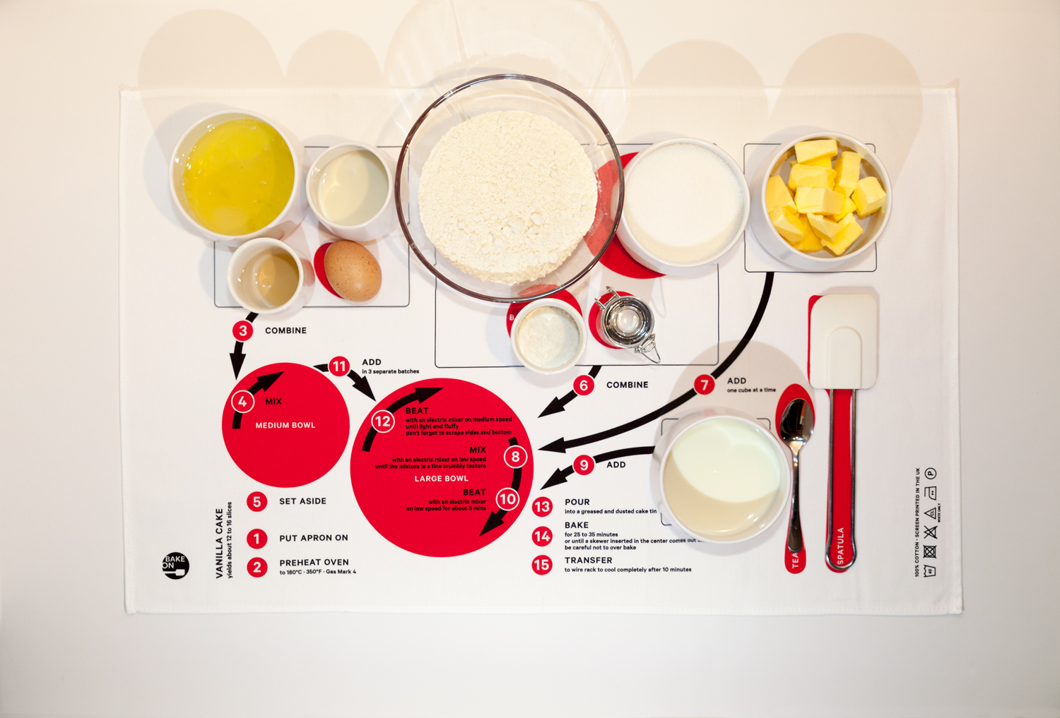 click to see larger version of Vanilla Cake towel with ingredients Vanilla Cake towel with ingredients